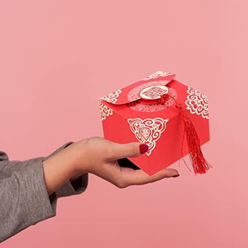 Abaodam Kineski bomboni 20pcs Vjenčanje bombona Crveni papir Candy Case Chocolate Poklon kutije