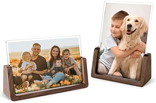 Meishida 4x6 inčni dvostrani okvir za slike, DIY WOODEN Obiteljski okvir za fotografije, poklon za fotookvir