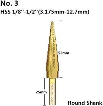 Spiralna bušilica sa žljebovima 1/8 -3/4 inčna bušilica za korak od titanijuma presvučena HSS