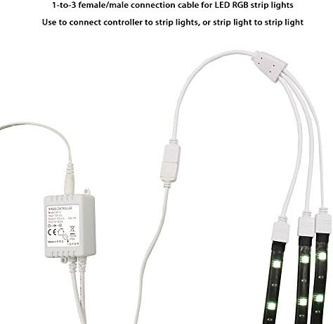 TORCHSTAR ženski / muški 3-smjerni 4-pinski RGB LED razdjelnik traka - LED konektorski kabl za RGB