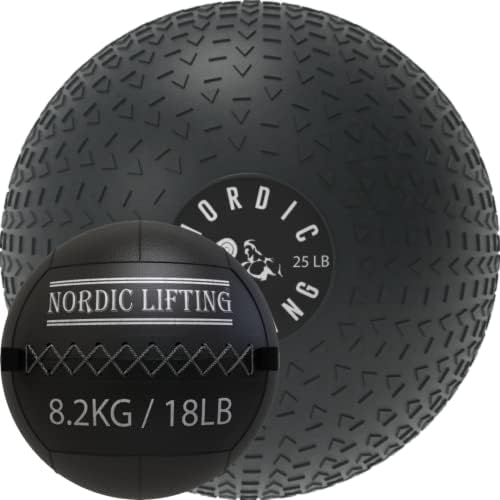 Nordic Lifting Slam Ball 25 lb paket sa zidnom loptom 18 lb