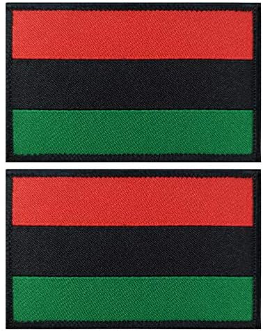 JBCD 2 Pack Afro Američki zastava Patch afričke zastave Taktička patch Patch zastava za zastavu za odjeću šešir za patch vojnik