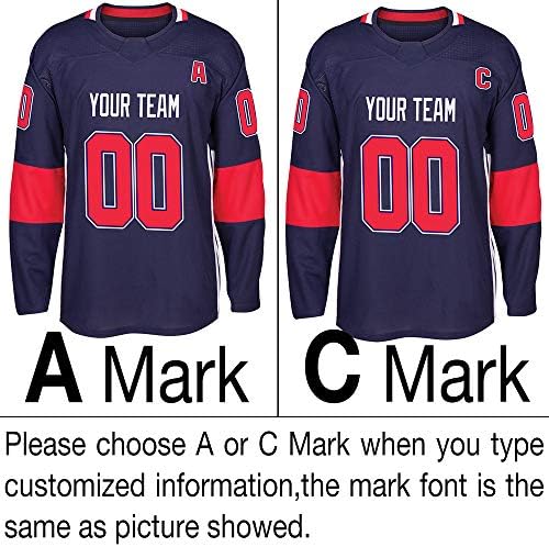 Navy običaj Hokej na ledu dres za muškarce žene mladih S - 8XL Authentic spojenim Ime & brojevi-dizajnirajte
