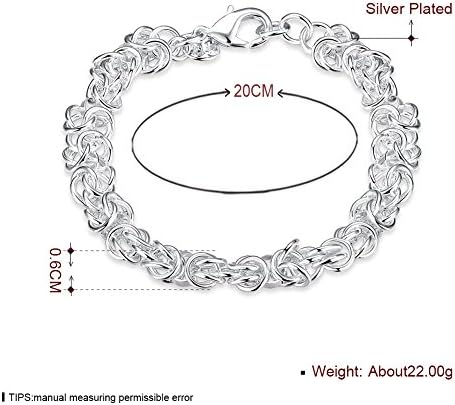 NABTYJC srebra dvostruko Rolo Link lanac narukvica 8 za muškarce i žene, DIY nakit