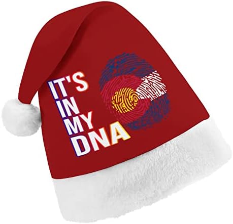 To je u mojoj DNK Colorado državna zastava Božić šešir personalizirani Santa šešir Funny Božić dekoracije