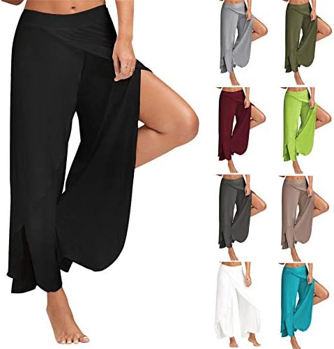 Andongnywell ženske uske pantalone za fitnes za jogu labave pantalone srednjeg struka ženske pantalone