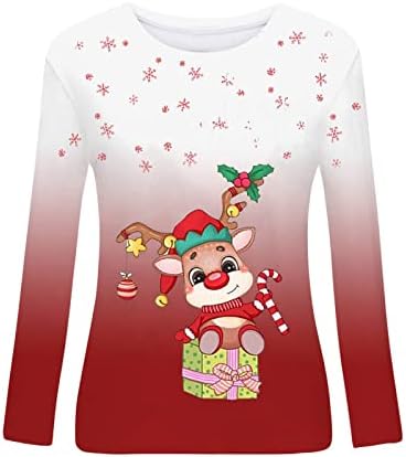 Slatki pad vrhovi za ženski vrat za čamac Sretan božićni pulover casual plus veličine Žene tuničke bluze za gamaše