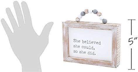 'Vjerovala je da može' Rustikalna kutija znak djevojke mature poklon novi posao Majčin dan promocija Rehab