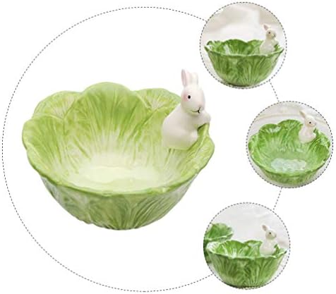 generička 1kom Uskršnja zečja zdjela keramička posuda u obliku kupusa sa dekorom za zečeve lijepa zečja