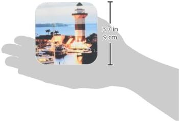 3drose Cst_61725_1 lučki grad svjetionik na ostrvu Hilton Head u sumrak-Meki podmetači, Set od 4 komada