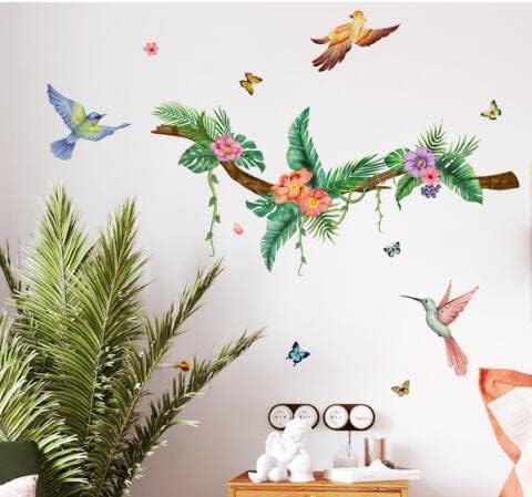 Djeca uklonjive zidne naljepnice zelene zidne naljepnice za ptice od ratana dekoracija dnevne sobe zidne naljepnice