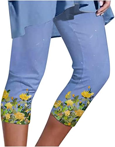 Vintage gamaše za ženske mojnog poklona cvjetni print kapri vitke noge joga hlače elastične kompresije obrezane hlače