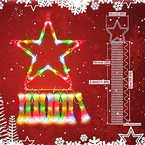 HECELTT vanjski božićni svjetiljci set od 394FT niza svjetla plus 3,3ft 85LEDS-Snimirani snjegović, 13F 344les