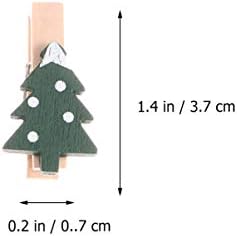 Amosfun Santa slika 25kom Mini drvene štipaljke Božić Photo Clips Craft Clips foto papir Memo Peg