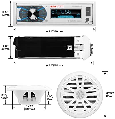 Boss Audio Systems MCK632WB.64 Morski stereo paket - Bluetooth, - - nema CD DVD MP3 USB WMA am FM radio,