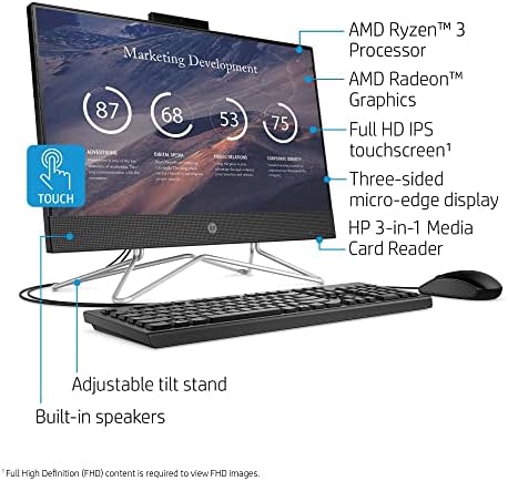 Najnovije HP-ova radna površina | 22-inčni FHD IPS dodirni ekran | AMD Dual-Core Ryzen 3 3250U | 8GB