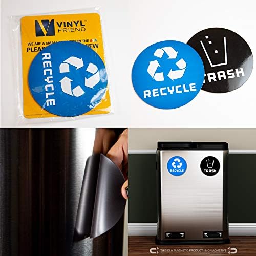 Vinil prijatelju Recikling logotip i smeće može magnetni naljepnica za organizovanje smeća - za kante za smeće, kontejnere za smeće i kante za recikliranje - premium magnetna naljepnica