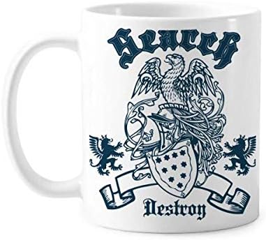 Srednjovjekovni vitezovi Evrope unište amblem orla grba Keramika keramička posuda za kafu porculanska šolja