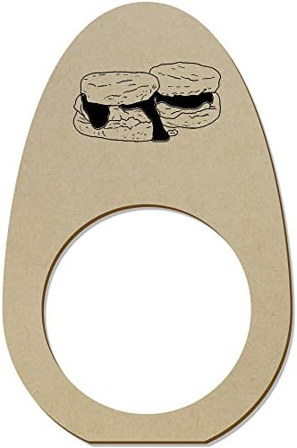 Azeeda 5 X 'Scones sa kremom i džemom' Drveni prstenovi / držači / držači salveta
