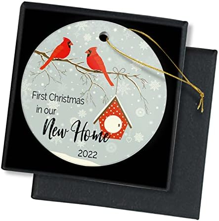 Jintripone prvi Božić u našem Domu 2022 božićna jelka snežna kuća Crvena ptica Ornament poklon za novopečeni