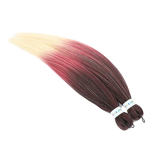 Newluyang Ombre unaprijed rastegnute ekstenzije za kosu od pletenica, tri Tone boja 26 inča 6 pakovanja profesionalna postavka za toplu vodu Yaki pletenice od sintetičkih vlakana