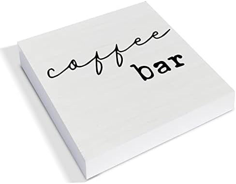 Country kafe bar WOO BOX znak DECOR DEXT Zbit za kavu Ljubavnik Drveni kutija Blok znak RUSTIC HOME Kuhinjski bar Polica za stol