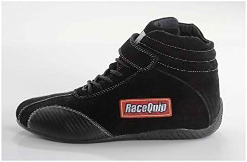 RaceQuip 30500095 Euro carbon-l serija veličine 9,5 crne SFI 3.3 / 5 trkačke cipele
