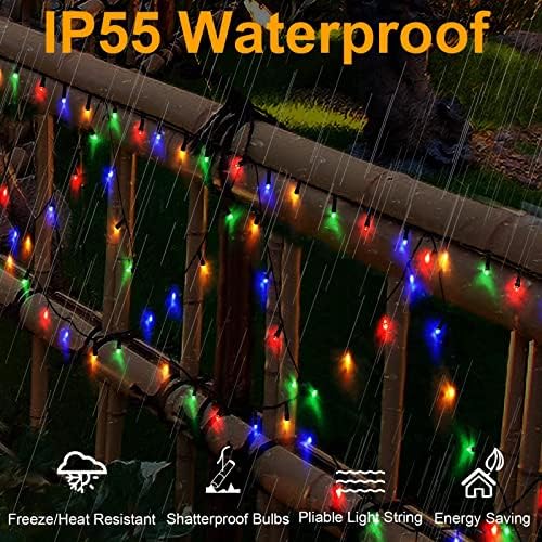 DDMY Božićna svjetla na otvorenom 34Ft 380 LED Božićna Poluokružna svjetla na žice proširivi utikač u 8 načina Božićna dekoracija za prazničnu zabavu spavaća soba vrtna terasa na otvorenom
