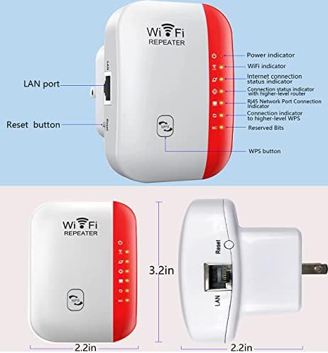 Wifi repetitor WiFi ekstender pojačivač signala High Speed WiFi Booster Home Wireless Internet repetitor dugog dometa Amplifier sa Ethernet portom 1-key Setup 2023 objavljeno…