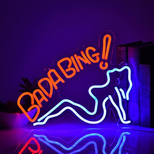 Bada Bing djevojke neonski znak za zidni dekor Zatamnjivo LED neonsko svjetlo USB napajani neonski