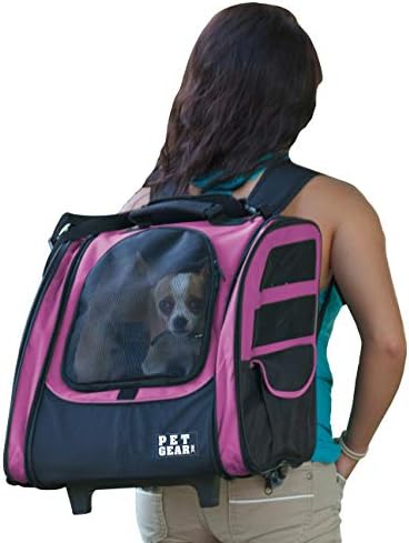 Pet Gear i-GO2 Roller ruksak, putni nosač, autosjedalica za mačke / pse, mrežasta ventilacija, uključeni privez, teleskopska ručka, torbica za odlaganje