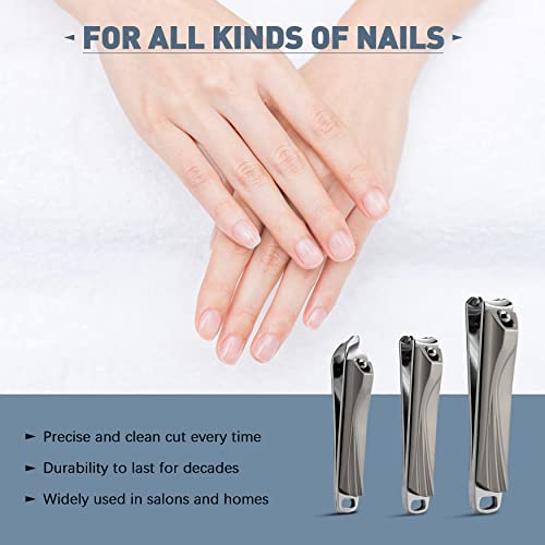 Bezox Mašina za šišanje noktiju, 3 Kom Set makaza za nokte – 2 zakrivljena sečiva i 1 kosi rezač nokta za nokte trimer za nokte