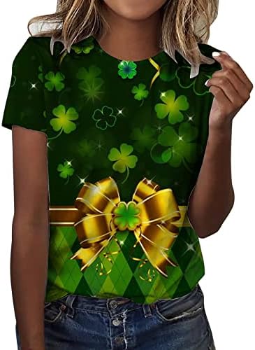 CGGMVCG St. Patricks Dnevne majice za žene Modni okrugli vrat Kratki rukav Ljubav majica St. Patricks Day