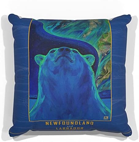 Newfoundland i Labrador Polarni medvjed Canvas Throw jastuk za kauč ili kauč kod kuće & ured iz ulja slika