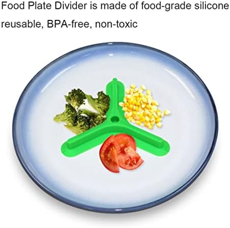 Nirelief razdjelnik ploče za hranu razdjelnik ploče za hranu silikon 3 podijeljeni Cubby Separator za hranu Kuhinjski izolator alat 2 kom zeleni