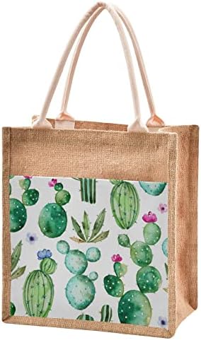Cactus sočne torbe od cvjetne Jute za višekratnu upotrebu torbe za namirnice platnena džepna torba