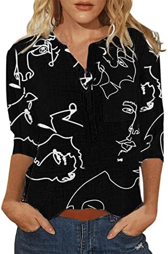 Tuntic TOPS za žene labave fit gumb dolje majice kratki rukav ured V vrat Ležerne prilike poslovnih bluza vrhovi