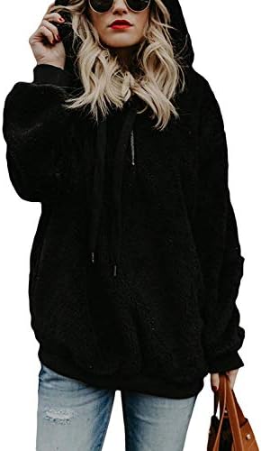 Ženske ultra meke 1/4 jakne od runa na velikim ležernim laganim aktivnim pulover dukserom sa džepovima