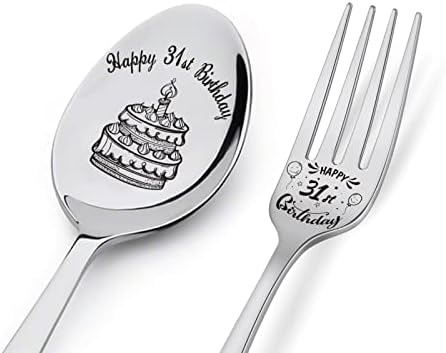 Happy 31st Birthday Spoon& viljuška pokloni gravirana kašika& viljuška personalizirani rođendanski pokloni za sina kćer sestru brata prijatelji