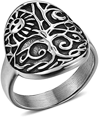 Jedinstveni Oval Izjava Family Wishing Tree Of Life Band pečatni prsten za žene muškarci Viking Faith godišnjica Rođendan za svoju ženu smislene poklone Dainty nerđajućeg čelika Fashion Ženski prstenovi