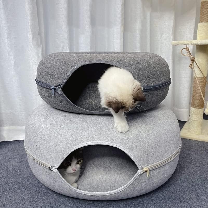 MGWYE Donut kut mačji tunel interaktivni igrač za igračke CAT krevet dvostruka upotreba zečji krevet tuneli u