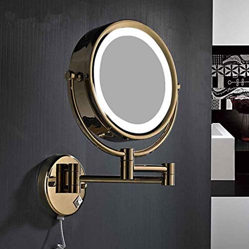 LXB šminka Malo ogledalo, teleskopsko preklopanje zrcala na zidu dvostrano kozmetičko ogledalo sa lampom