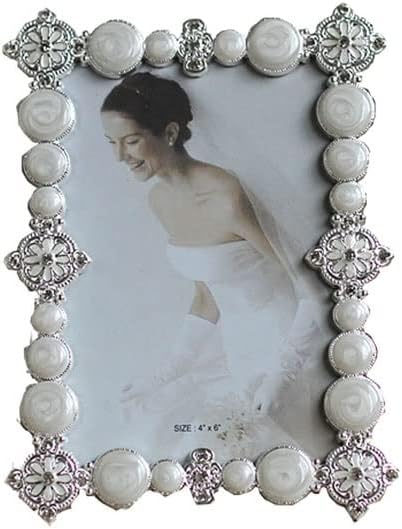 LIRUXUN metalni okvir za fotografije sa kamenim okvirom za fotografije Vintage vjenčani okvir