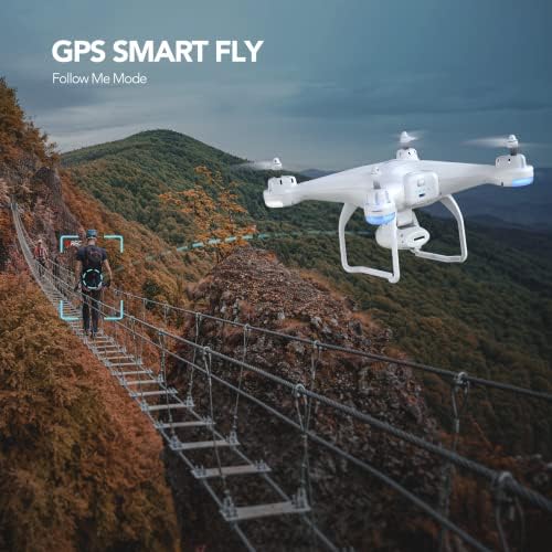 Potensic T25 drone sa kamerom za odrasle, 2k GPS FPV kamera drona sa ruksakom, 3 baterije, automatsko vraćanje kući, slijedite me, putničko letenje, visina, 2022. godine nadograđeno