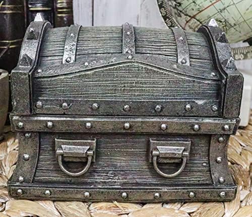 EBROS poklon srednjovjekovne legende Nautički Davy Jones Armor Spiked Pirate blago dizajn Mala ukrasna nakita Stish Box 5.25 Duga figurica makabre Halloween Prop