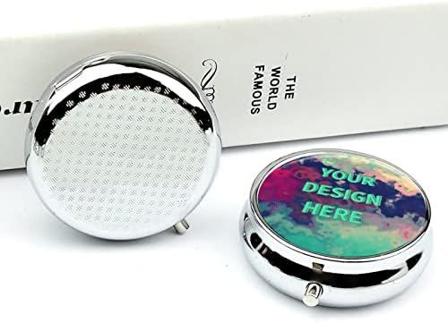 Prilagođena okrugla kutija za pilule sa fotografijom / tekstom, prilagođena prenosiva putna kutija