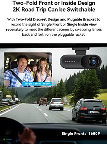 DDPAI Dash Cam Mola N3 GPS PREDNJI DRŽAVNI KAMER 1600p, 2K Dash Cam Dictorder Prednja kamera za nadzorne ploče za automobile, infracrvena noćna vizija, GPS zapisivanje, režim parkiranja 24 sata, Wi-Fi, 128GB maks.