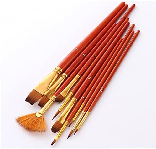 Walnuta 10 najlonska kosa obojena bojom bojom olovke kratkih šipki ulja akrilna farbanje četkice