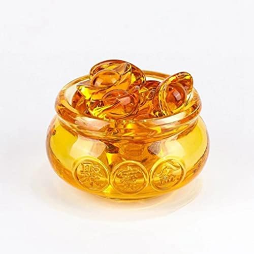 N / A Kristalni zlatni ingoti Glavno žuto bogatstvo Cornukopia Treasure Bowl Kitue Rođendanski pokloni