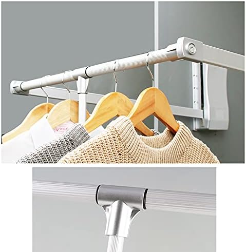 NEOCHY Regali za sušenje, stalak za sušenje garderobe, uvlačivi stalak za odlaganje garderobe 35 kg Super Load-Beawardrobe viseća šina, održavajte svoju odjeću urednom srebrom / 830-1150mm